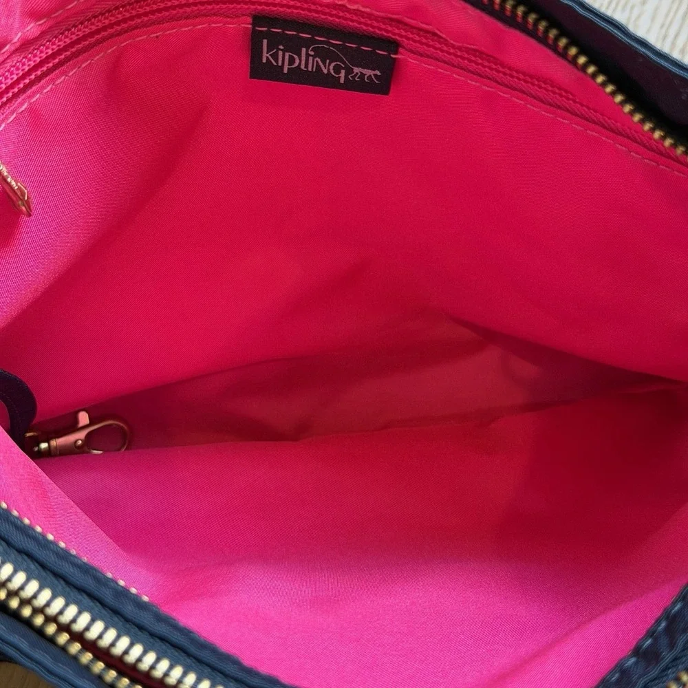 Kipling Adelaide‎ True Blue Patent Combo Crossbody Shoulder Bag HB6618-409